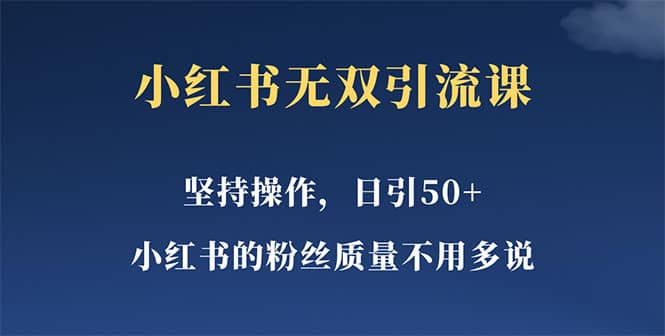 小红书无双课一天引50+女粉，不用做视频发视频，小白也很容易上手拿到结果-时光论坛