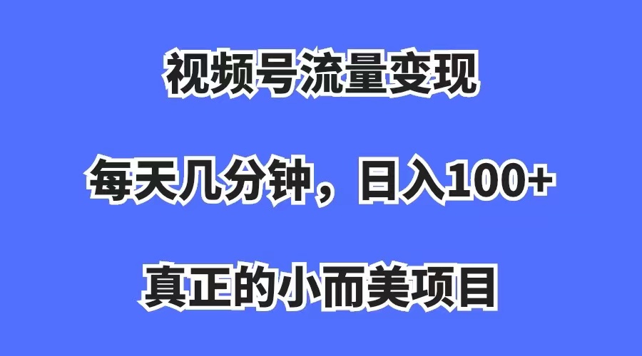 视频号流量变现，每天几分钟，收入100+，真正的小而美项目-时光论坛