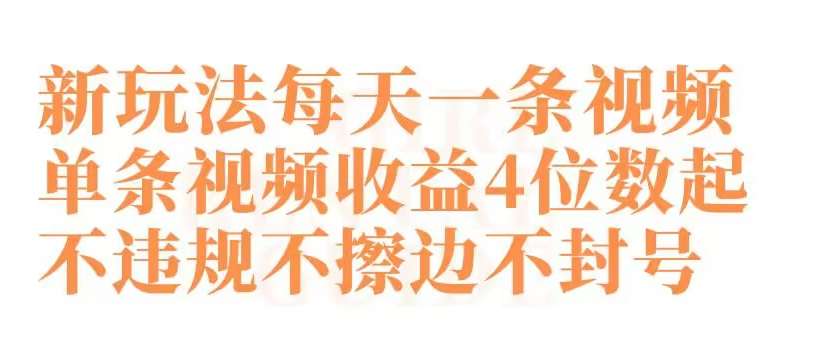 快手新玩法每天一条视频单条视频收益4位数起不违规不擦边不封号【揭秘】-时光论坛