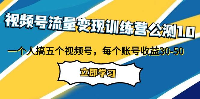 视频号流量变现训练营公测1.0：一个人搞五个视频号，每个账号收益30-50-时光论坛