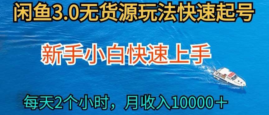 2024最新闲鱼无货源玩法，从0开始小白快手上手，每天2小时月收入过万【揭秘】-时光论坛