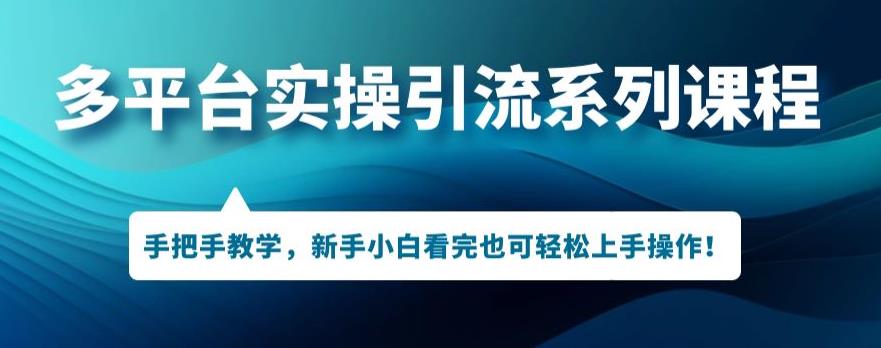 多平台引流实操系列课程，新手小白看完也可轻松上手进行引流操作-时光论坛