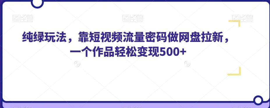 纯绿玩法，靠短视频流量密码做网盘拉新，一个作品轻松变现500+【揭秘】-时光论坛