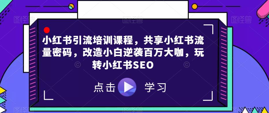 小红书引流培训课程，共享小红书流量密码，改造小白逆袭百万大咖，玩转小红书SEO-时光论坛