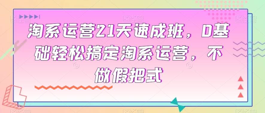 淘系运营21天速成班，0基础轻松搞定淘系运营，不做假把式-时光论坛