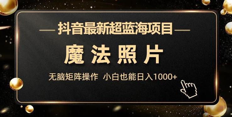抖音最新超蓝海项目，魔法照片，无脑矩阵操作，小白也能日入1000+【揭秘】-时光论坛