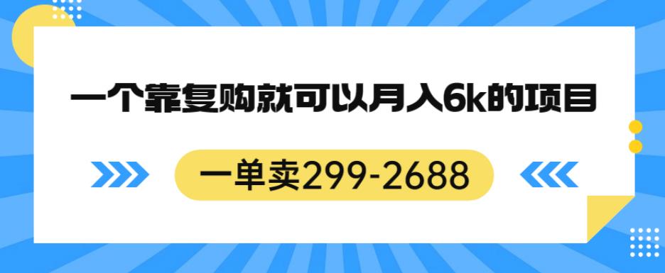 一单卖299-2688，一个靠复购就可以月入6k的暴利项目【揭秘】-时光论坛