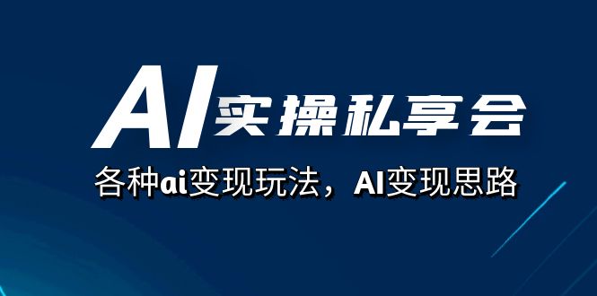 AI实操私享会，各种ai变现玩法，AI变现思路（67节课）-时光论坛