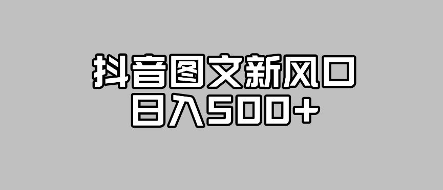 抖音图文最新风口，流量扶持非常高，日入500+【揭秘】-时光论坛