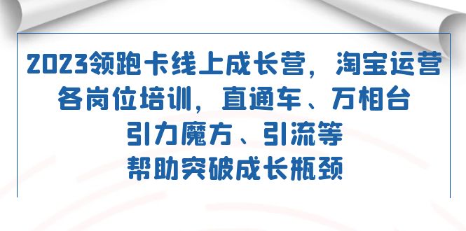 2023领跑·卡 线上成长营 淘宝运营各岗位培训 直通车 万相台 引力魔方 引流-时光论坛