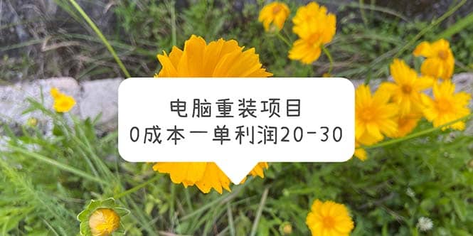 电脑系统重装项目，0成本一单利润20-30-时光论坛