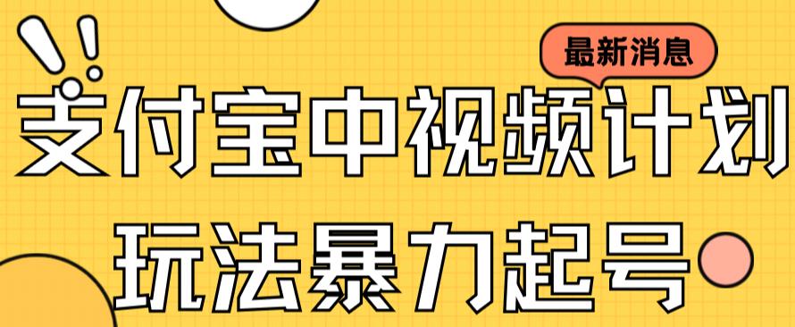 支付宝中视频玩法暴力起号影视起号有播放即可获得收益（带素材）-时光论坛