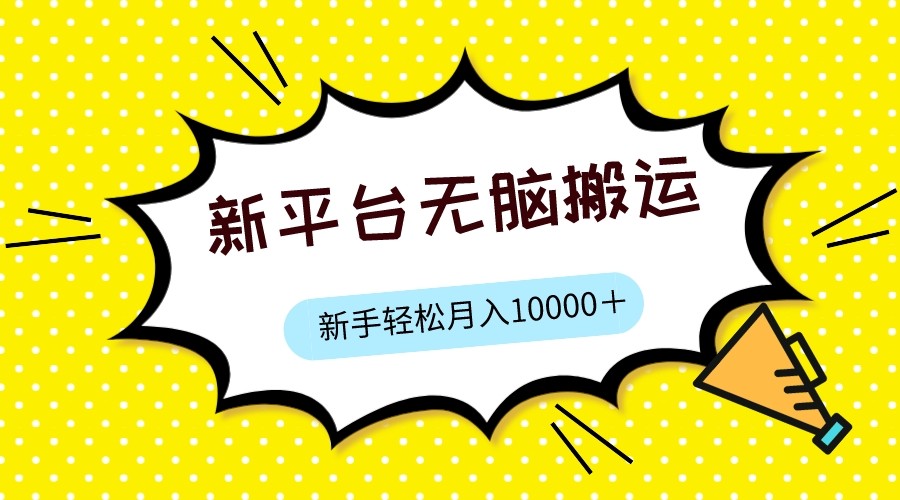 新平台用软件无脑搬运，月赚10000+，小白也能轻松上手-时光论坛