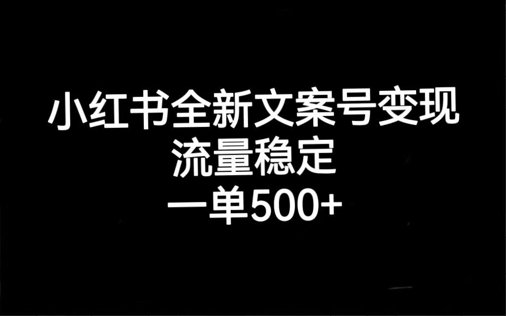 小红书全新文案号变现，流量稳定，一单收入500+-时光论坛