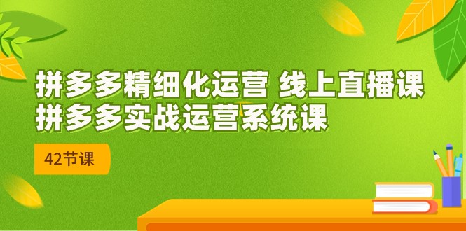 2023年8月新课-拼多多精细化运营 线上直播课：拼多多实战运营系统课-42节-时光论坛
