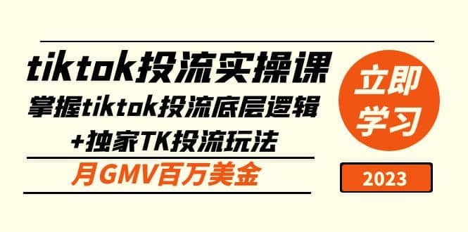 tiktok投流实操课：掌握tiktok投流底层逻辑+独家TK投流玩法-时光论坛