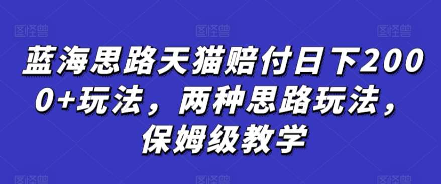 蓝海思路天猫赔付日下2000+玩法，两种思路玩法，保姆级教学【仅揭秘】-时光论坛