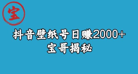 宝哥抖音壁纸号日赚2000+，不需要真人露脸就能操作【揭秘】-时光论坛