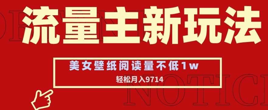 流量主新玩法，美女壁纸和头像，阅读量不低于1w，月入9741【揭秘】-时光论坛