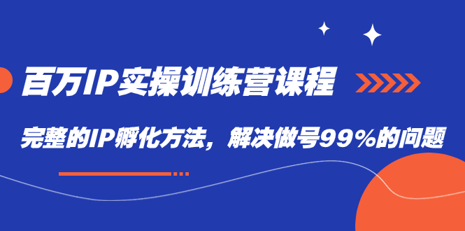 百万IP实战训练营课程，完整的IP孵化方法，解决做号99%的问题-时光论坛