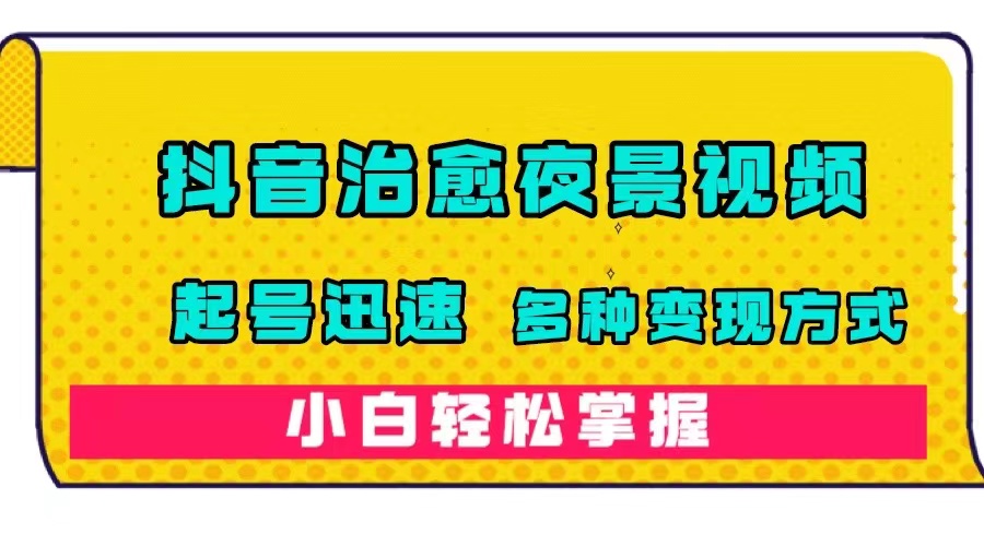 抖音治愈系夜景视频，起号迅速，多种变现方式，小白轻松掌握（附120G素材）-时光论坛