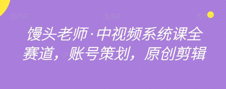 馒头老师·中视频系统课全赛道，账号策划，原创剪辑-时光论坛