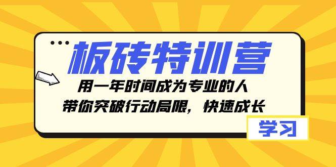 板砖特训营，用一年时间成为专业的人，带你突破行动局限，快速成长-时光论坛