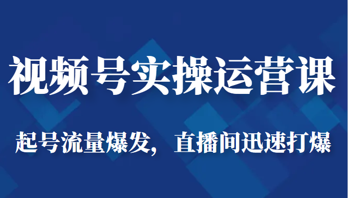 视频号实操运营课-起号流量爆发，直播间迅速打爆-时光论坛