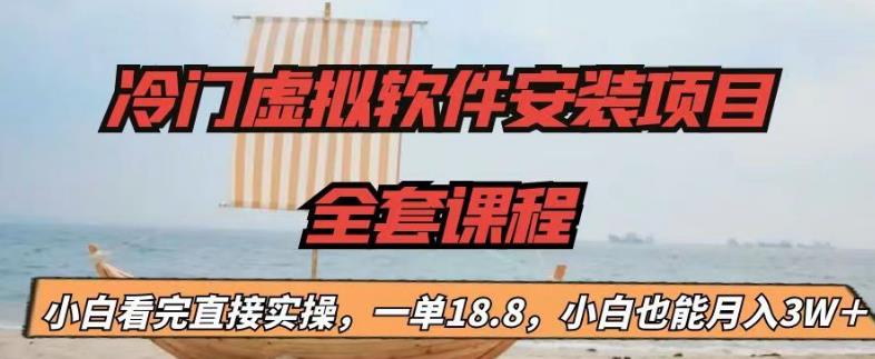 冷门虚拟软件安装项目，一单18.8，小白也能月入3W＋【揭秘】-时光论坛
