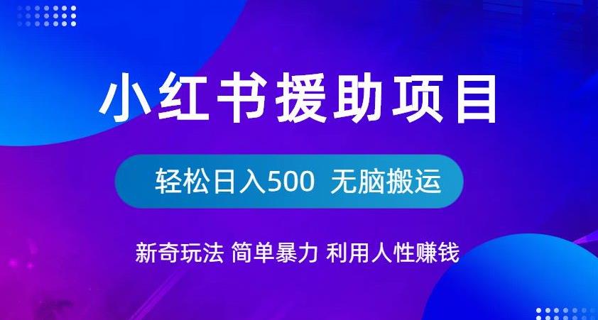 小红书援助项目新奇玩法，简单暴力，无脑搬运轻松日入500【揭秘】-时光论坛