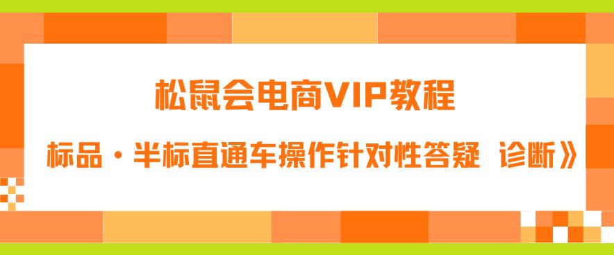 松鼠会电商VIP教程：松鼠《付费推广标品·半标直通车操作针对性答疑&诊断》-时光论坛