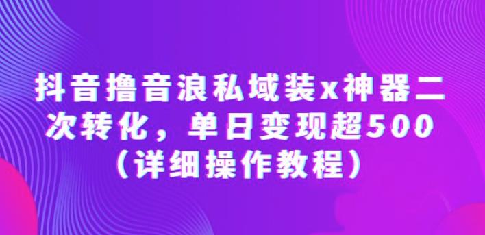 抖音撸音浪私域装x神器二次转化，单日变现超500（详细操作教程）【揭秘】-时光论坛