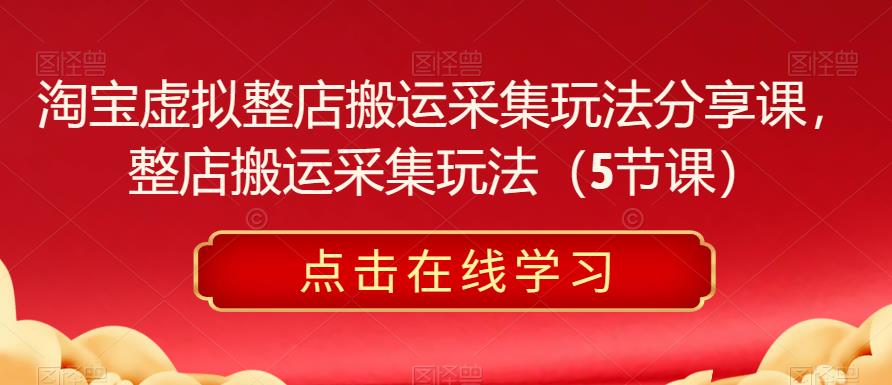 淘宝虚拟整店搬运采集玩法分享课，整店搬运采集玩法（5节课）-时光论坛