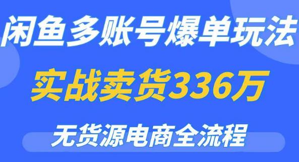 闲鱼多账号爆单玩法，无货源电商全流程，超简单的0门槛变现项目【揭秘】-时光论坛