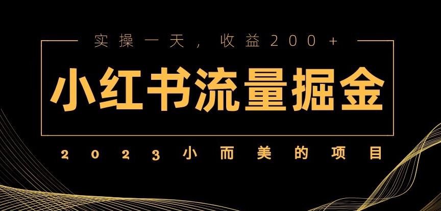 2023小而美的项目，小红书流量掘金，实操一天，收益200+【揭秘】-时光论坛