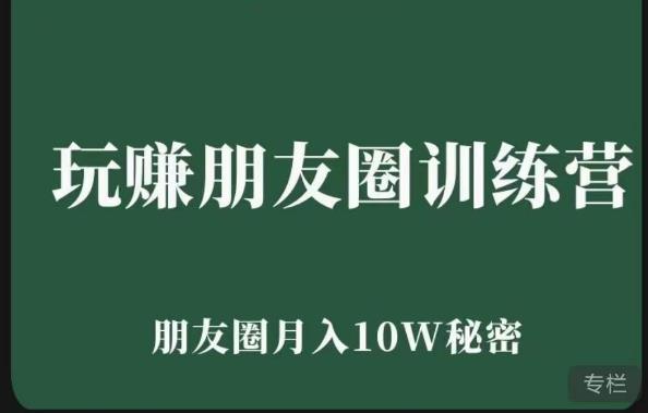 玩赚朋友圈系统课，朋友圈月入10W的秘密，​7天系统图文课程-时光论坛
