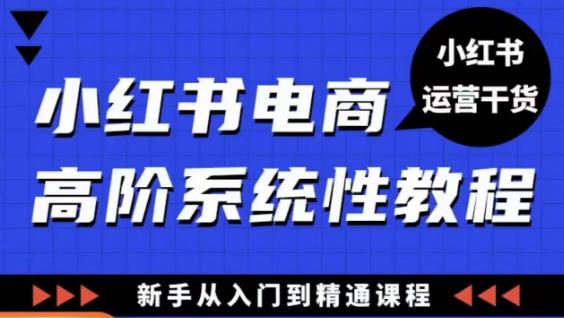 小红书电商高阶系统教程，新手从入门到精通系统课-时光论坛