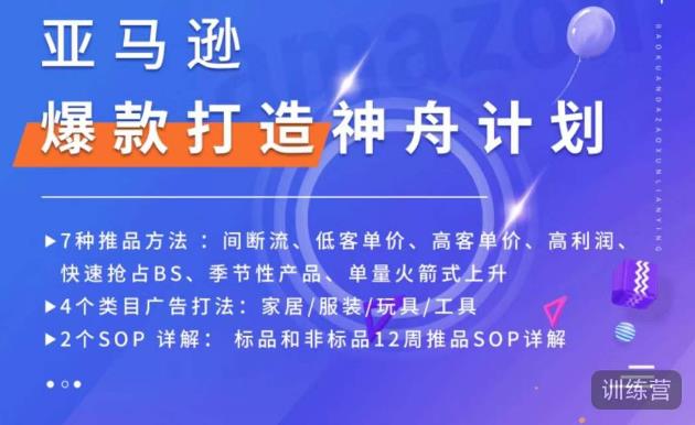 亚马逊爆款打造神舟计划，​7种推品方法，4个类目广告打法，2个SOP详解-时光论坛