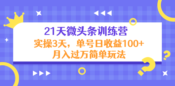 21天微头条训练营，实操3天，单号日收益100+月入过万简单玩法-时光论坛