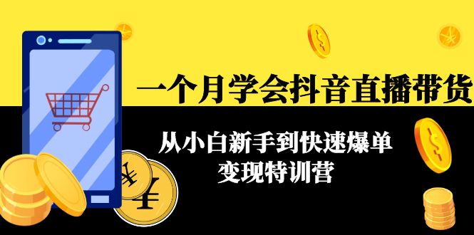 一个月学会抖音直播带货：从小白新手到快速爆单变现特训营(63节课)-时光论坛