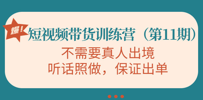 视频带货训练营，不需要真人出境，听话照做，保证出单-时光论坛