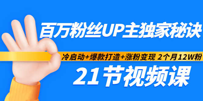 百万粉丝UP主独家秘诀：冷启动+爆款打造+涨粉变现2个月12W粉（21节视频课)-时光论坛