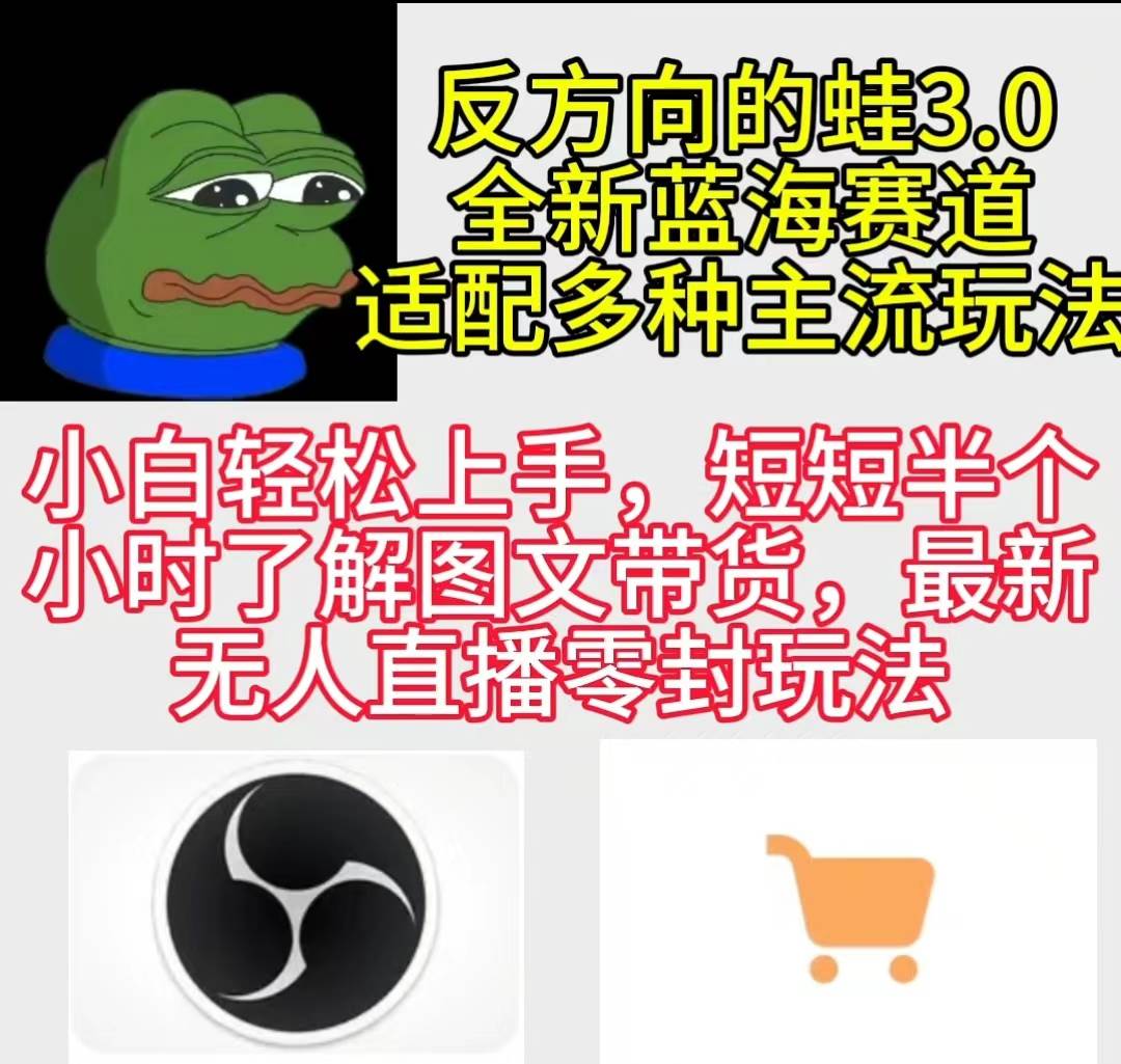 （9485期）反方向的蛙3.0，图文最新玩法，变现多元化，新蓝海项目，小白轻松上手-时光论坛