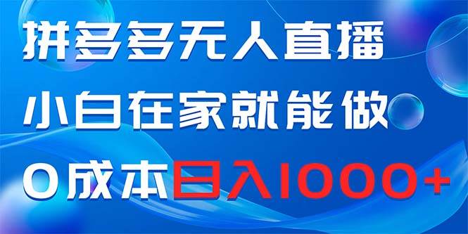 （8450期）拼多多无人直播，小白在家就能做，0成本日入1000+-时光论坛