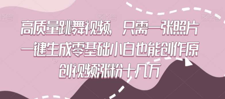 高质量跳舞视频，只需一张照片一键生成零基础小白也能创作原创视频涨粉十几万【揭秘】-时光论坛