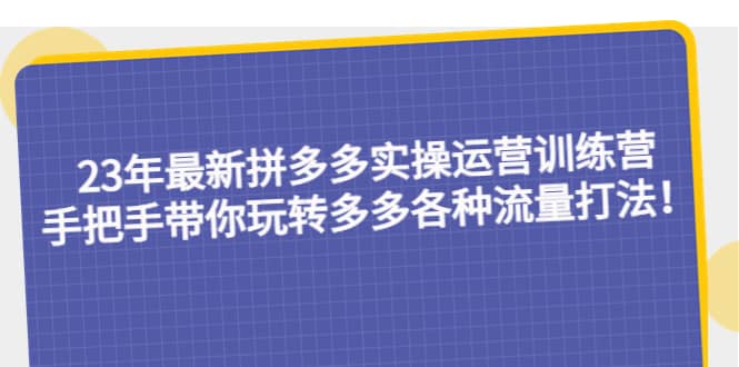 23年最新拼多多实操运营训练营：手把手带你玩转多多各种流量打法！-时光论坛