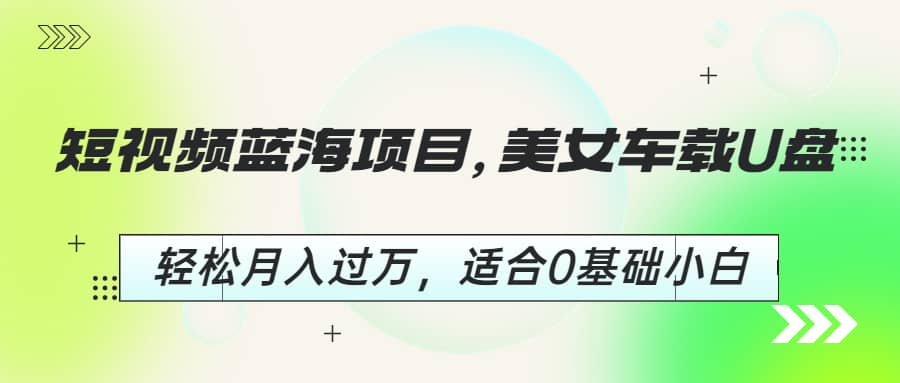 短视频蓝海项目，美女车载U盘，轻松月入过万，适合0基础小白-时光论坛