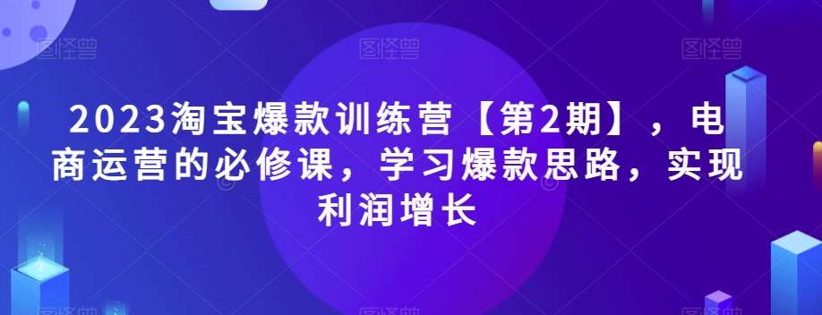 2023淘宝爆款训练营【第2期】，电商运营的必修课，学习爆款思路，实现利润增长-时光论坛
