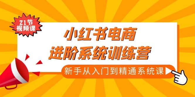 小红书电商进阶系统训练营：新手从入门到精通系统课（21节视频课）-时光论坛