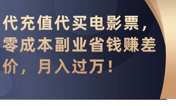 代充值代买电影票，零成本副业省钱赚差价，月入过万【揭秘】-时光论坛